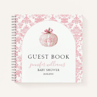 Baby Shower Gästebuch Geschenk Notizbuch Rosa Kürb