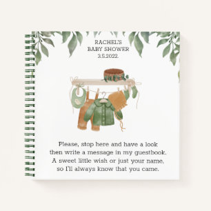 Baby Shower Gästebuch Grüne Grüne Notizbuch