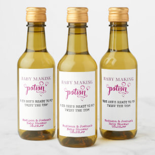 Baby Shower Geschenk Baby-Mach-Potion Rosa Mini Weinetikett