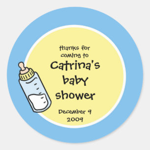 Baby-Shower-Geschenkaufkleber - Babyflasche Runder Aufkleber