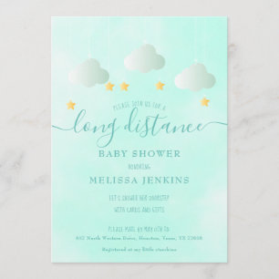 Baby Shower Geschenke aus der Ferne per Post neutr Einladung