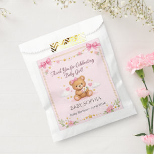 Baby Shower Geschenktüten Danke   Baby Mädchen Ted Geschenktütchen