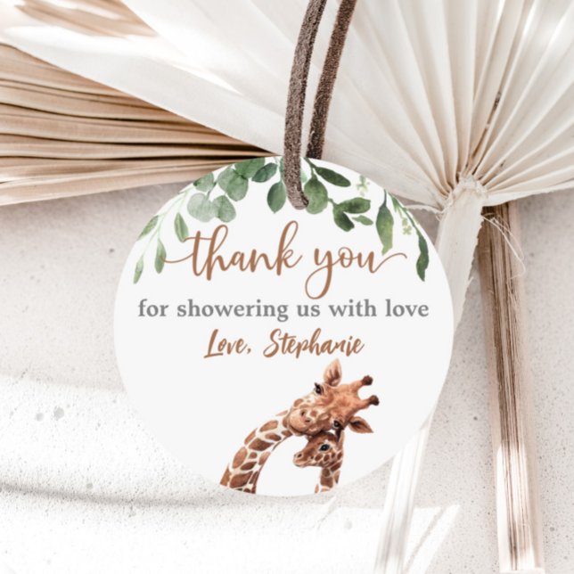 Baby shower Giraffe faveur autocollant (Créateur téléchargé)