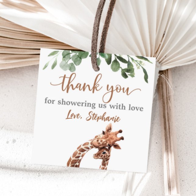 Baby shower Giraffe faveur autocollant (Créateur téléchargé)