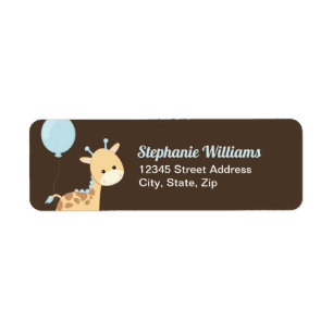 Baby shower Giraffe Retourner les étiquettes d'adr