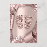 Baby Shower Girl Boy Feet Glam Rose Gold 3D Effec
