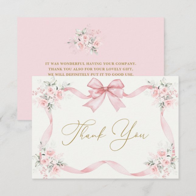 Baby Shower Girl Dankeschön Card mit Buggy Dankeskarte (Vorne/Hinten)