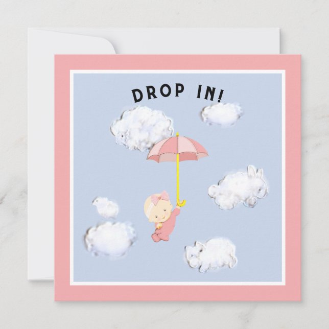 Baby Shower Girl Einladung (Vorderseite)