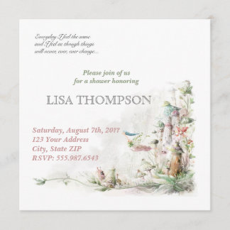 Baby shower GIRL Fairytale Forest Carte Cute
