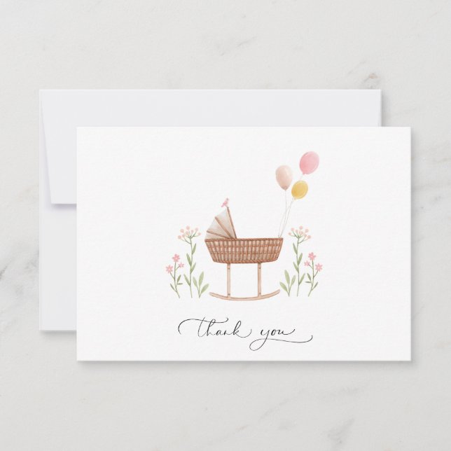 Baby Shower Girl Gender Neutral Danke Karte (Vorderseite)