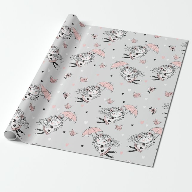 Baby Shower Girl Geschenkpapier (Ungerollt)