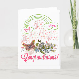 Baby Shower Girl Gratulations Card Karte