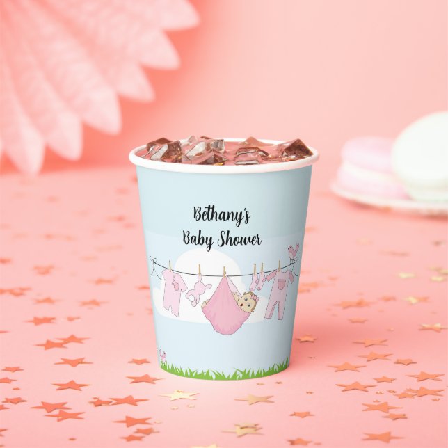 Baby Shower Girl Reveal Party Paper Cups Pappbecher (Insitu)