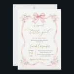 Baby Shower Girl rosa Bug Einladung<br><div class="desc">Baby Shower Girl rosa Bogen Einladung,  rosa Band Baby einladen</div>