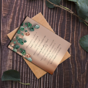 Baby Shower Glitzer Feet Rose Glitzer Eucalyptus Einladung