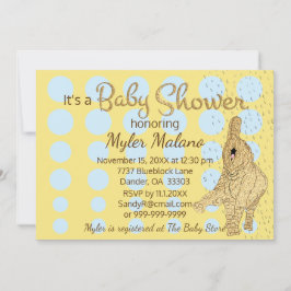 Baby Shower Gold Blue Baby Elephant Blue Einladung