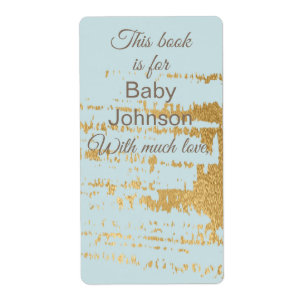 Baby Shower "Gold Classic/B" Exlibris Blatt mit 8 