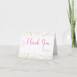 Baby Shower Gold Confetti Baby Girl Vielen Dank Dankeskarte