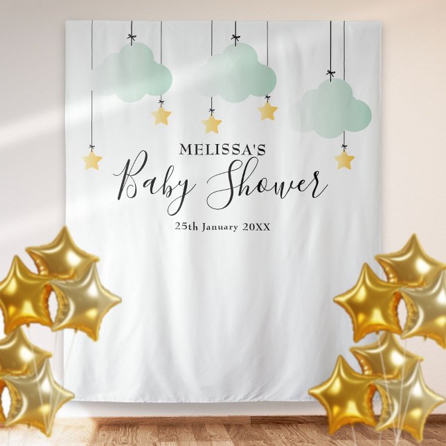 Baby Shower Gold Stars Foto Stand Hintergrund Wandteppich (Von Creator hochgeladen)