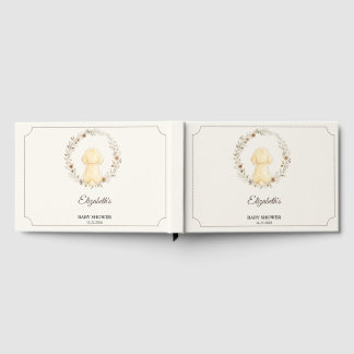 Baby Shower Golden Retriever Wildblume Neutral  Gästebuch