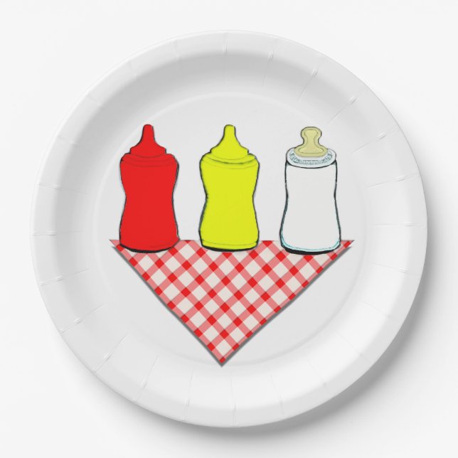 Baby Shower GRILLEN Pappteller (Vorderseite)