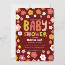 BABY SHOWER Groovy Daisies Floral CUSTOM