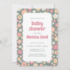 BABY SHOWER Groovy Sweet Daisy Floral CUSTOM Einladung