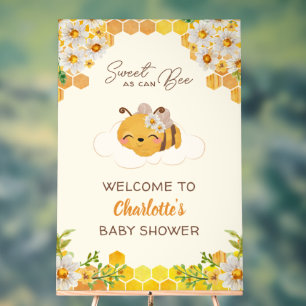 Baby-Shower-Grußkarte mit floralem Honigwaben-Must Acrylschild