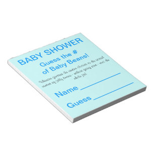 BABY SHOWER Guess Number Number of Baby Beans Game Notizblock