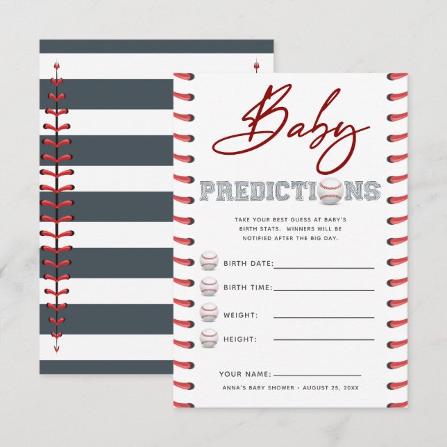 Baby Shower Guessing Game Baby Vorhersagen Einladung (Vorne/Hinten)
