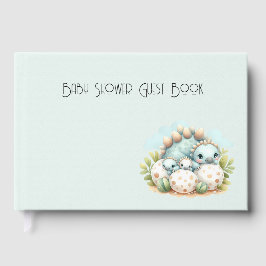 Baby Shower Guest Book Dinosaur Dino Mite Keepsake Gästebuch