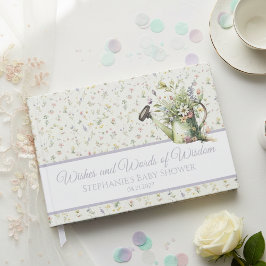 Baby Shower Guest Book - Rustic Floral Wishes Gästebuch