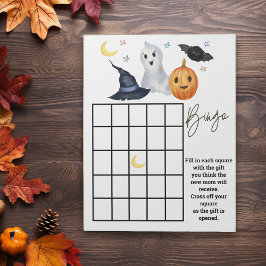Baby Shower Halloween Bingo Game Ghost Boo Notizblock