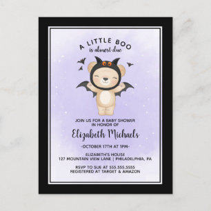 BABY SHOWER HALLOWEEN   Ein kleiner Boo ist fällig Postkarte