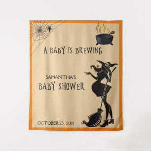 Baby Shower Halloween Hexe Foto Hintergrundkulisse Wandteppich