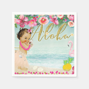 Baby-Shower-Hawaiiparty im Retro-Style mit Aloha u Serviette