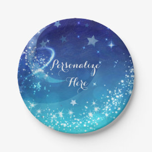Baby Shower Himmelsmond Glanz Himmel Party Pappteller