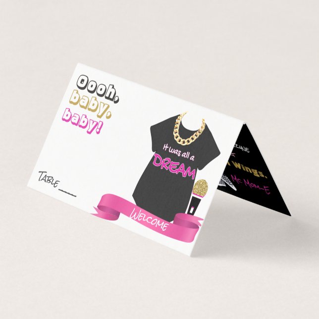 baby shower Hip hop des années 90 {Girl} Table Car (Front)