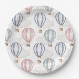 Baby Shower Hot Air Balloons Gender Neutral Pappteller