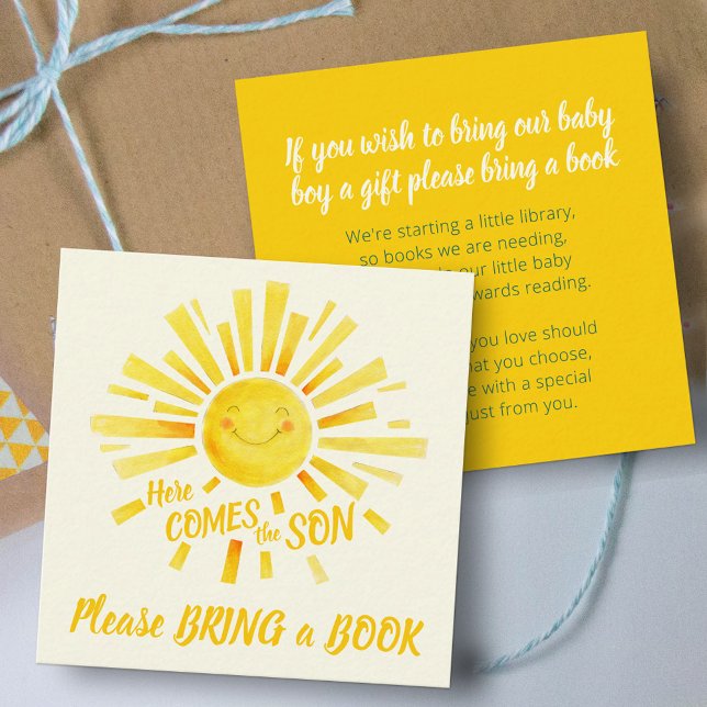 Baby shower ici vient la carte cadeau soleil (Créateur téléchargé)