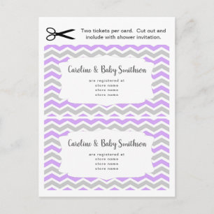 Baby-Shower-Info-Einlegekarten, lavendel violett Einladungspostkarte