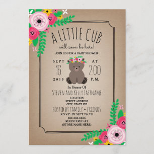 Baby shower inspiré de carte de CUB d'ours de Boho