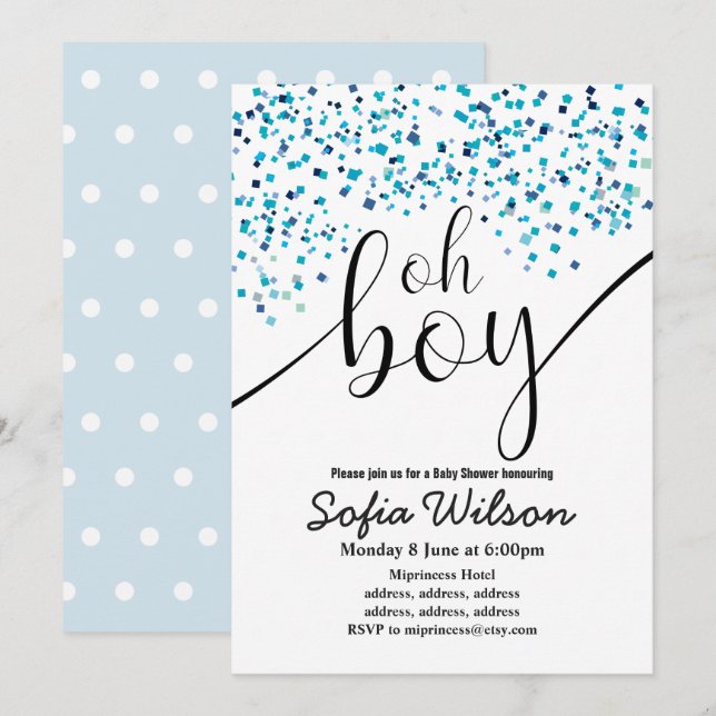 baby shower, invitation (Devant / Derrière)