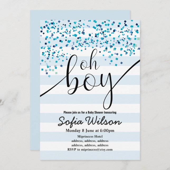 baby shower, invitation (Devant / Derrière)