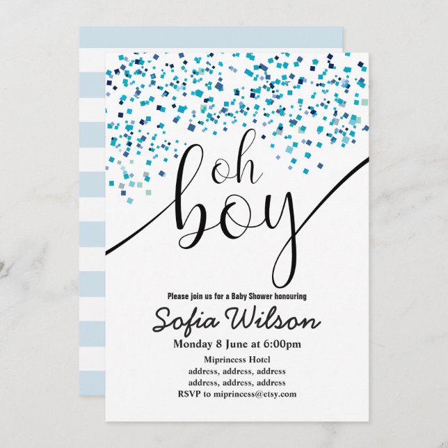 baby shower, invitation (Devant / Derrière)