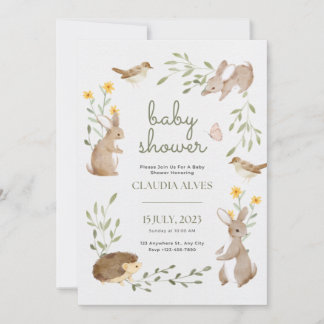 baby shower invitation animaux mignons jungle