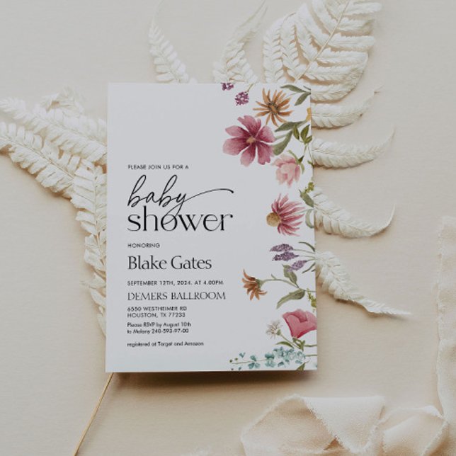 Baby shower Invitation aquarelle Floral (Créateur téléchargé)