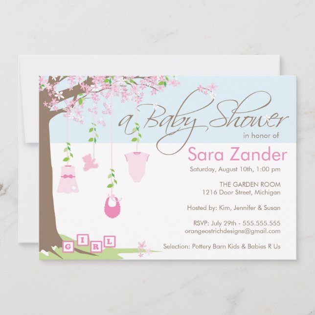 Baby Shower Invitation - Baby Clothes Einladung (Vorderseite)