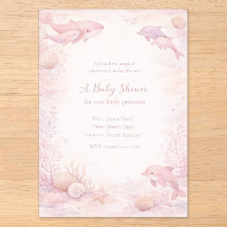 baby shower invitation baby shower girl pink baby acryleinladungen