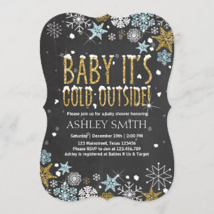 Baby shower invitation bébé il fait froid dehors B